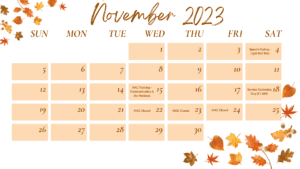 November Parent Calendar 2023