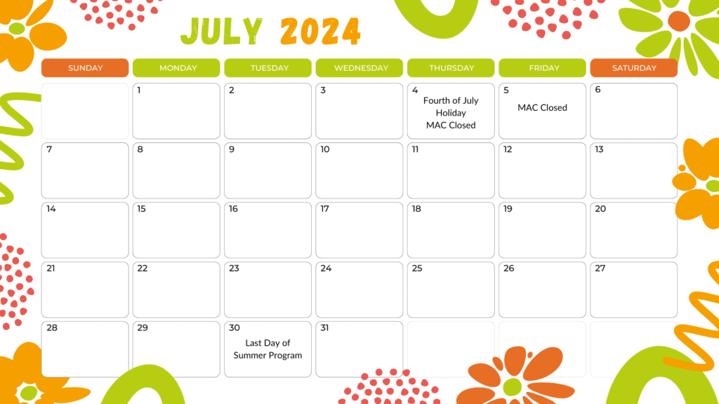 July 2024 Parent Calendar