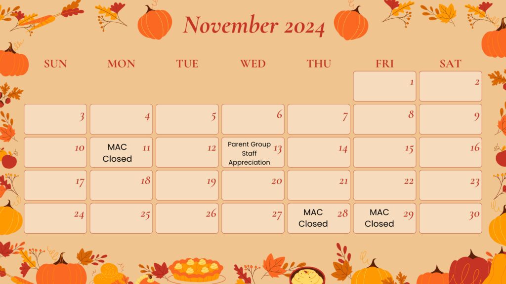 November 2024 Parent Calendar